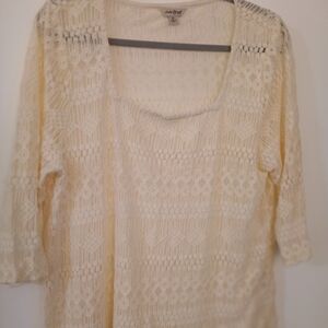 Lucky Brand Cream Lace Blouse